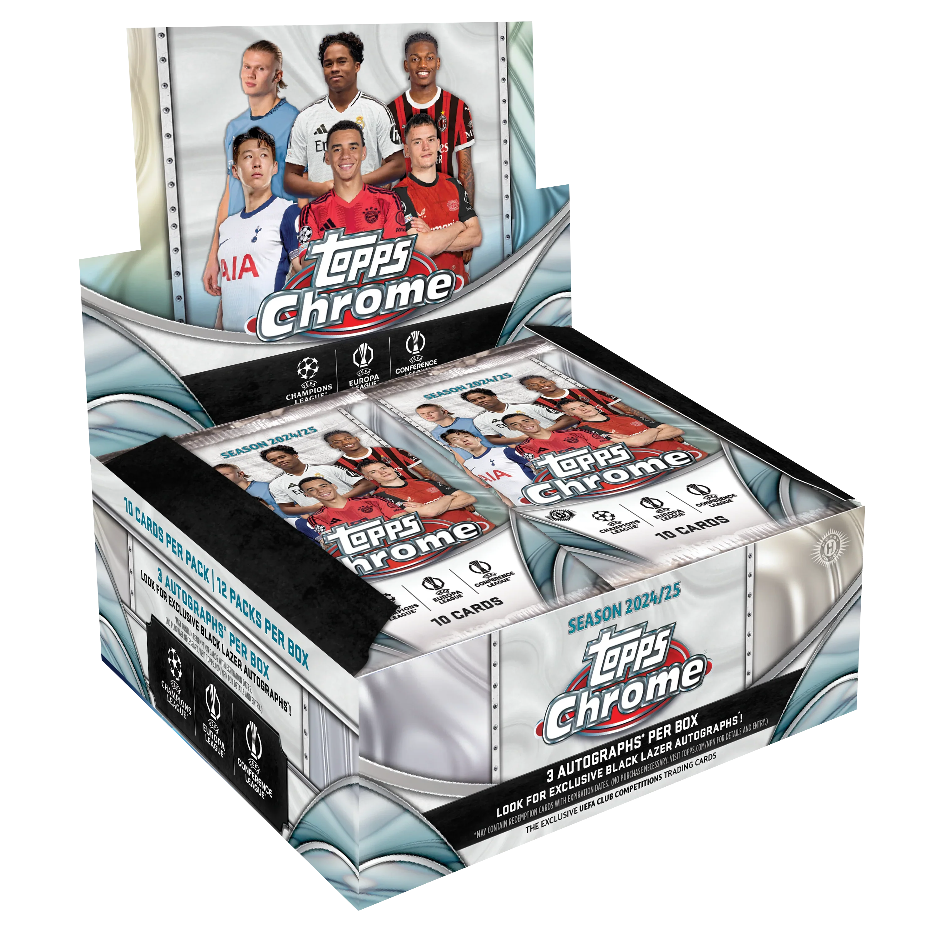 2024-25 Topps UEFA Club Competitions Chrome Soccer Jumbo 8 Box Case